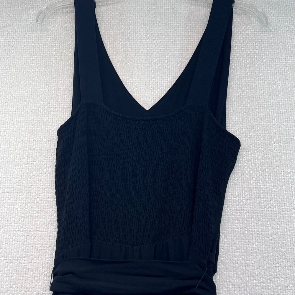 J Jill Sleeveless Jumpsuit Women's Black V-Neck Wide Leg Flowy Casual - Picture 10 of 13
